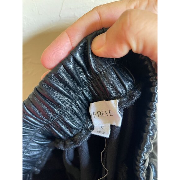 Evereve Jules Faux Leather Pants Women's Small black loose baggy elastic Drawstr - Picture 7 of 12